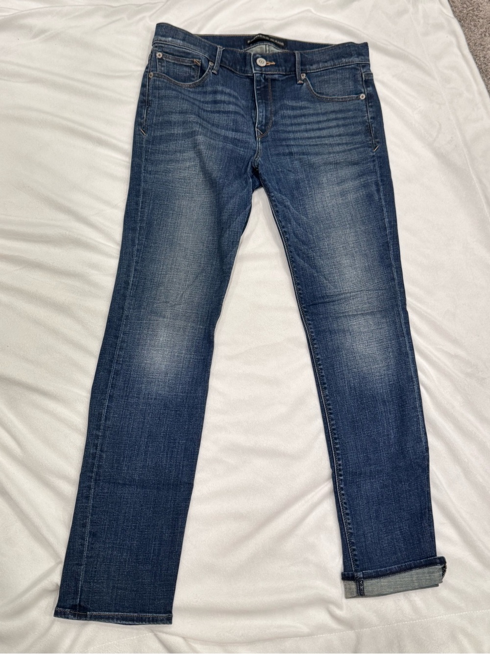 Express Dark Blue Womens Slim Straight Jeans